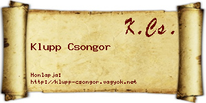 Klupp Csongor névjegykártya